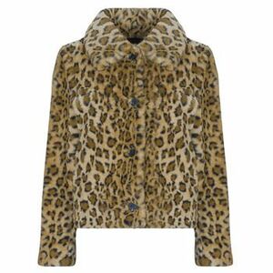 Kabáty Guess CECILE PRINT LEOPARD FAUX FUR vyobraziť