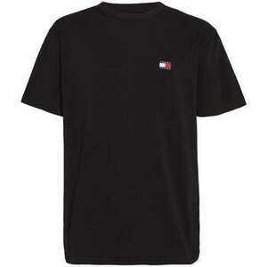 Tričká a polokošele Tommy Jeans Badge Crew T-Shirt Black vyobraziť