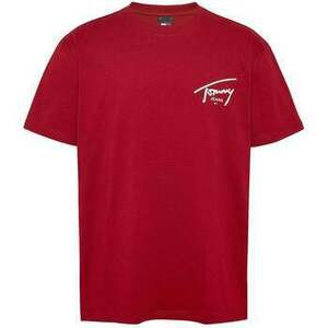 Tričká a polokošele Tommy Jeans Signature Logo Crew T-Shirt Regatta Red vyobraziť