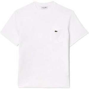 Tričká a polokošele Lacoste Chest Pocket Cotton T-Shirt White vyobraziť