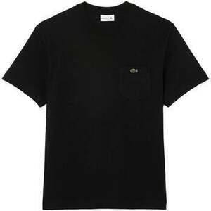 Tričká a polokošele Lacoste Chest Pocket Cotton T-Shirt Black vyobraziť