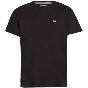 Tričká a polokošele Tommy Jeans Slim Jersey Crew T-Shirt Black vyobraziť