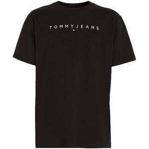 Tričká a polokošele Tommy Jeans Linear Logo T-Shirt Black vyobraziť