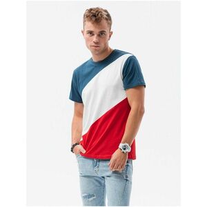 Bielo-modré pánske tričko Ombre Clothing vyobraziť