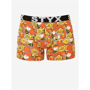 Oranžové pánske vzorované boxerky Styx vyobraziť