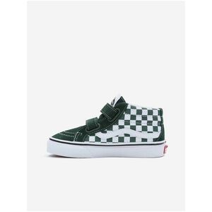 Zeleno-biele detské kockované tenisky so semišovými detailmi VANS SK8-Mid Reissue vyobraziť