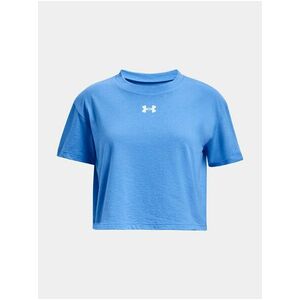 Modré crop top tričko Under Armour UA CROP SPORTSTYLE LOGO SS vyobraziť