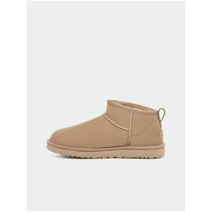 Béžové dámske členkové semišové válenky UGG Classic Ultra Mini vyobraziť