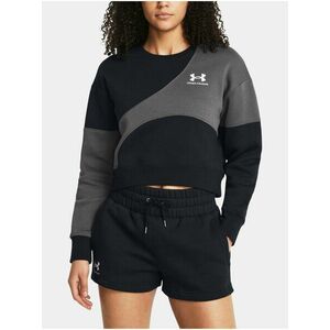 Čierna mikina Under Armour Essential Fleece Crop Crew vyobraziť