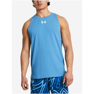 Modré pánske športové tielko Under Armour UA BASELINE COTTON TANK-BLU vyobraziť