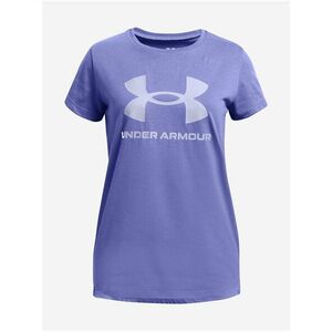 Fialové dievčenské tričko Under Armour UA G Sportstyle Logo SS vyobraziť