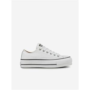 Converse biele kožené tenisky na platforme Chuck Taylor All Star Lift vyobraziť