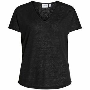 Blúzka Vila Top Amer S/S - Black vyobraziť