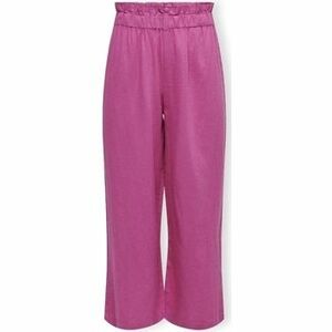 Nohavice Only Solvi-Caro Linen Trousers - Raspberry Rose vyobraziť