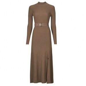 Dlhé šaty Karl Lagerfeld LSLV BUCKLE BELT KNIT DRESS vyobraziť