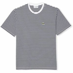 Tričká a polokošele Lacoste T-Shirt TH9749 - Blanc/Bleu Marine vyobraziť