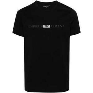 Tričká a polokošele Emporio Armani Lounge Stretch Logo T-Shirt Black vyobraziť