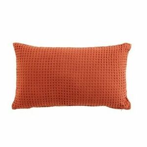 Vankúše Douceur d intérieur COUSSIN DEHOUSSABLE 30 x 50 CM COTON UNI GAUFRETTE TERRACOTTA vyobraziť