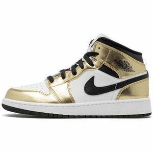 Módne tenisky Nike Air Jordan 1 Mid White Metallic Gold vyobraziť