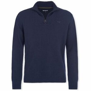 Svetre Barbour Lambswool Half Zip Knit - Navy vyobraziť