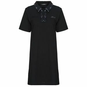 Krátke šaty Karl Lagerfeld BOUCLE MIX POLO DRESS vyobraziť