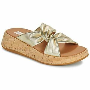 Šľapky FitFlop F-Mode Leather-Twist Flatform Slides (Cork Wrap) vyobraziť