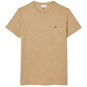 Tričká a polokošele Lacoste Cotton Pima Crew Neck T-Shirt Beige vyobraziť