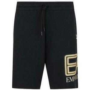 Šortky/Bermudy Ea7 Emporio Armani Logo Series Gold Logo Bermuda Shorts - Black vyobraziť