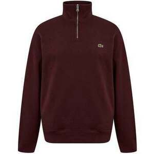 Mikiny Lacoste Quarter Zip High Neck Interlock Sweatshirt Bordeaux vyobraziť