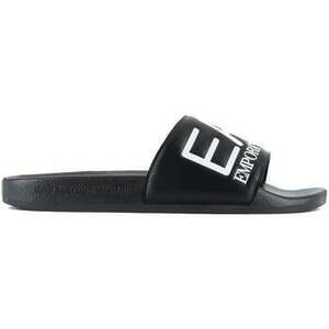 športové šľapky Ea7 Emporio Armani Visibility Logo Slides Black/White vyobraziť