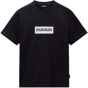 Tričká a polokošele Napapijri S Box Logo T-Shirt Black vyobraziť