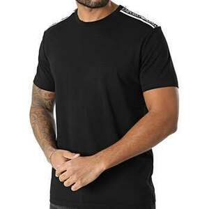 Tričká a polokošele Emporio Armani Beach Woven Tape Logo T-Shirt Black vyobraziť