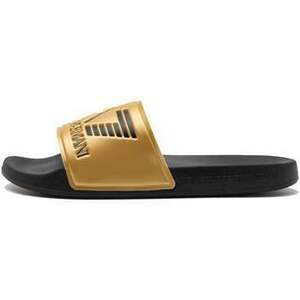 športové šľapky Ea7 Emporio Armani Visibility Logo Slides Shiny Gold/Black vyobraziť