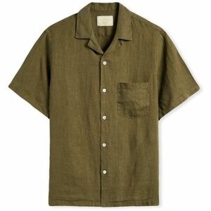 Košele s dlhým rukávom Portuguese Flannel Linen Camp Collar Shirt - Olive vyobraziť