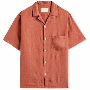 Košele s dlhým rukávom Portuguese Flannel Linen Camp Collar Shirt - Terracota vyobraziť