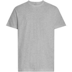 Tričká a polokošele Calvin Klein Jeans Cotton Crew T-Shirt Grey Heather vyobraziť