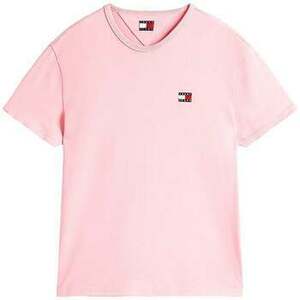 Tričká a polokošele Tommy Jeans Reg Logo Badge T-Shirt Pink vyobraziť