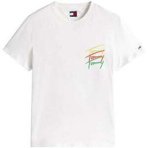 Tričká a polokošele Tommy Jeans 3 Colour Twisted Logo T-Shirt Ecru vyobraziť