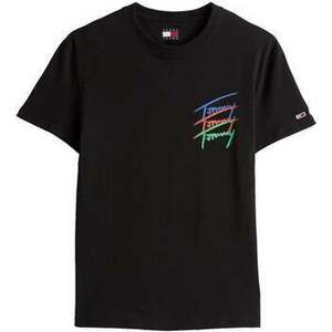 Tričká a polokošele Tommy Jeans 3 Colour Twisted Logo T-Shirt Black vyobraziť