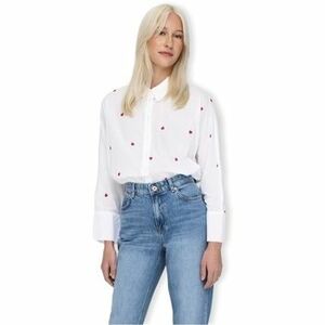 Blúzka Only New Lina Grace Shirt L/S - Bright White/Heart vyobraziť