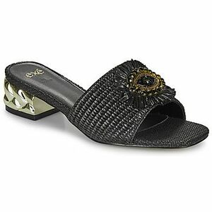 Šľapky Exé Shoes KATY-424-RAFFIA-BLACK vyobraziť