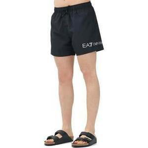 Plavky Ea7 Emporio Armani Logo Swim Shorts Black/Silver Logo vyobraziť