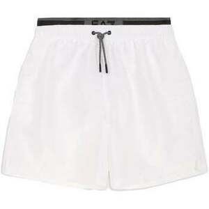 Plavky Ea7 Emporio Armani Double Waistband Swim Shorts White vyobraziť