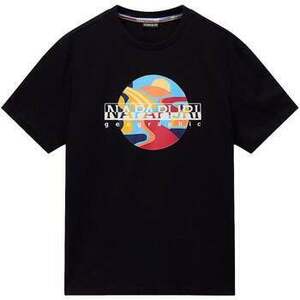 Tričká a polokošele Napapijri Valdor Graphic T-Shirt Black vyobraziť