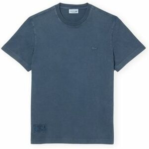 Tričká a polokošele Lacoste Washed Effect Heavy Jersey T-Shirt - Blue vyobraziť