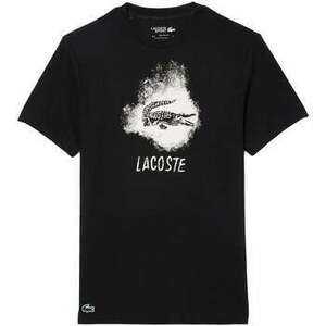 Tričká a polokošele Lacoste Ultra Dry Graphic Sport T-Shirt Black vyobraziť