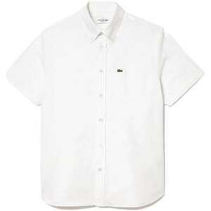 Košele s dlhým rukávom Lacoste Regular Fit Short Sleeved Oxford Shirt White vyobraziť