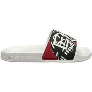 športové šľapky Ea7 Emporio Armani Visibility Logo Slides White/Red Rings Print vyobraziť