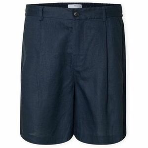 Šortky/Bermudy Selected Loose Shorts - Wyatt Linen - Outer Space vyobraziť