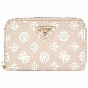 Peňaženky Guess LAUREL SLG MEDIUM ZIP AROUND SAND LOGO Beige vyobraziť